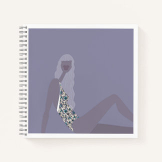 Fashion Illustration Chic Woman Purple Modern Art Notebook