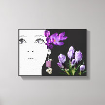 Fashion illustration floral purple crocus girly 
