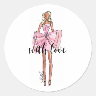 Fashion illustration pink stickers