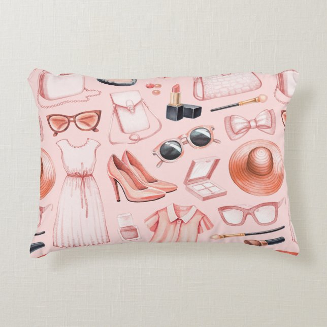 Fashion illustrations. Seamless pattern Decorative Cushion (Front)