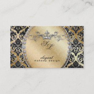 Fashion Jewellery Makeup Artist Damask Crown Cool Business Card