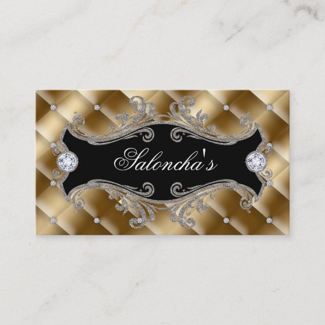 Fashion Jewellery Makeup Artist Elegant Tufted Business Card (Front)