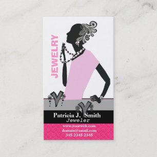Fashion Jewellery Model Figure Pink Lady Business Card