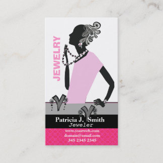 Fashion Jewellery Model Figure Pink Lady Business Card