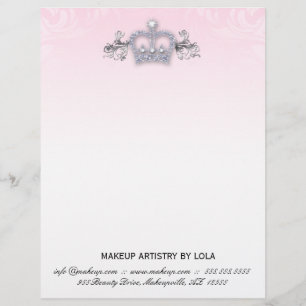 Fashion Jewellery Salon Letterhead Crown Pink
