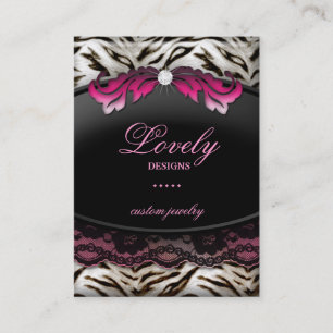 Fashion Jewellery Zebra Lace Pink Jumbo Business Card