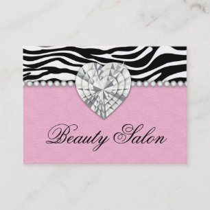 Fashion Jewels Pearls Zebra Lace Pink Appointment Card