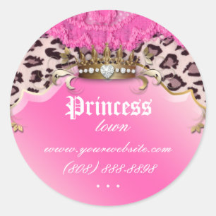 Fashion Leopard Sticker Jewellery Crown Pink 2