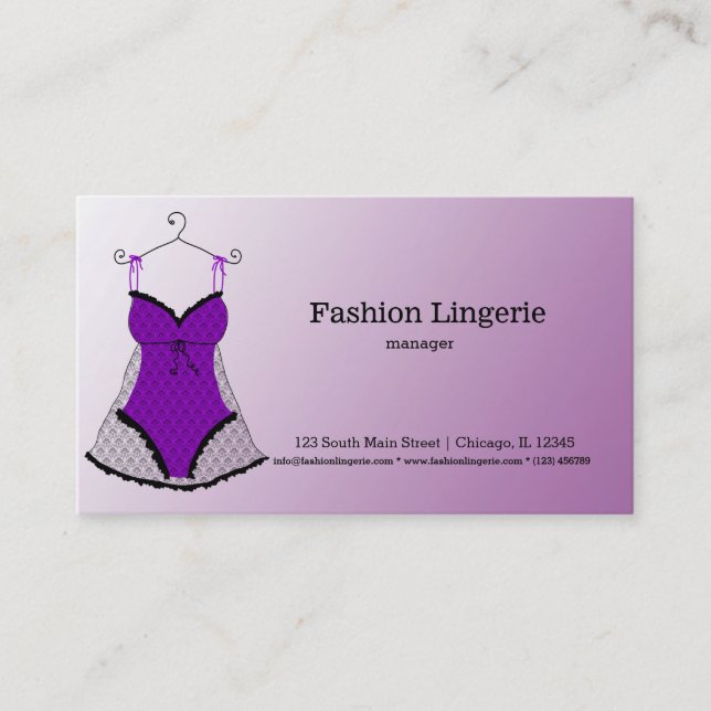 Fashion Lingerie Business Card (Front)