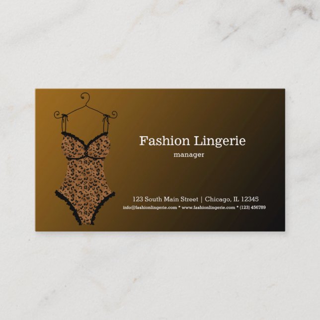 Fashion Lingerie Business Card (Front)