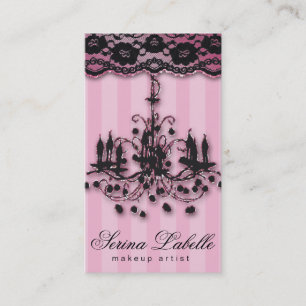 Fashion Makeup Artist Elegant Realtor Chandelier Business Card