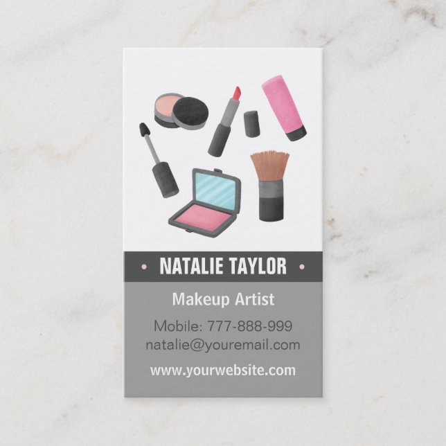 Fashion Makeup Makeover Business Cards (Front)