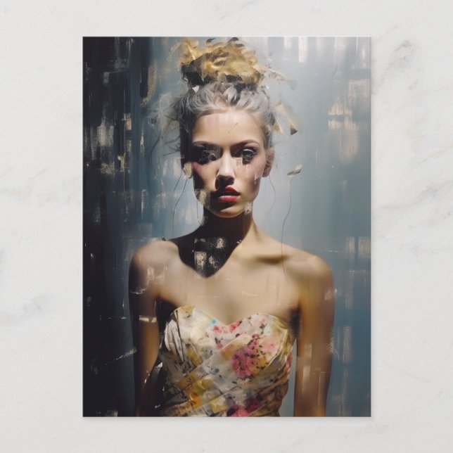  Fashion Model Blonde Woman Photography Postcard (Front)