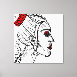 Fashion Model Sketch Canvas Print