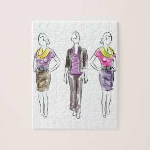 Fashion Model Sketches Jigsaw Puzzle