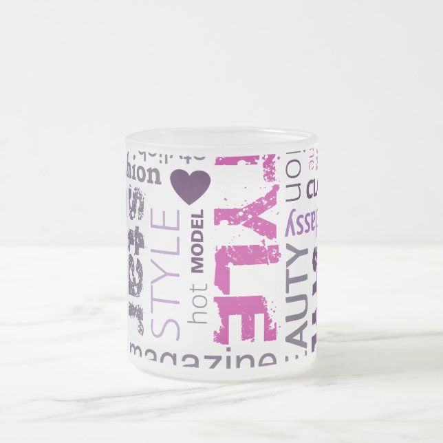 Fashion Model Style Frosted Glass Coffee Mug Cup (Center)