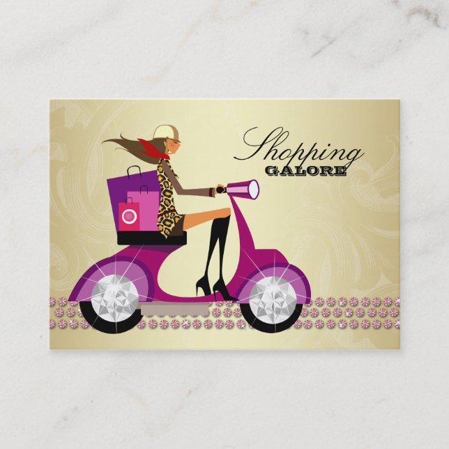 Fashion Personal Shopper Jewellery Pink Gold Business Card (Front)