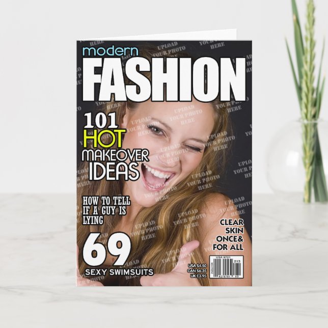 Fashion Personalised Magazine Cover Card (Front)