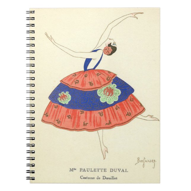 Fashion Plate 1920s Spiral Notebook (Front)