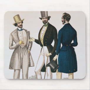 Fashion plate depicting male clothing mouse pad