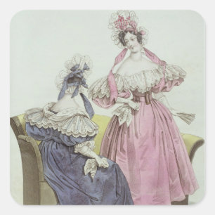 Fashion plate, 'Le Follet Courrier Salons Square Sticker