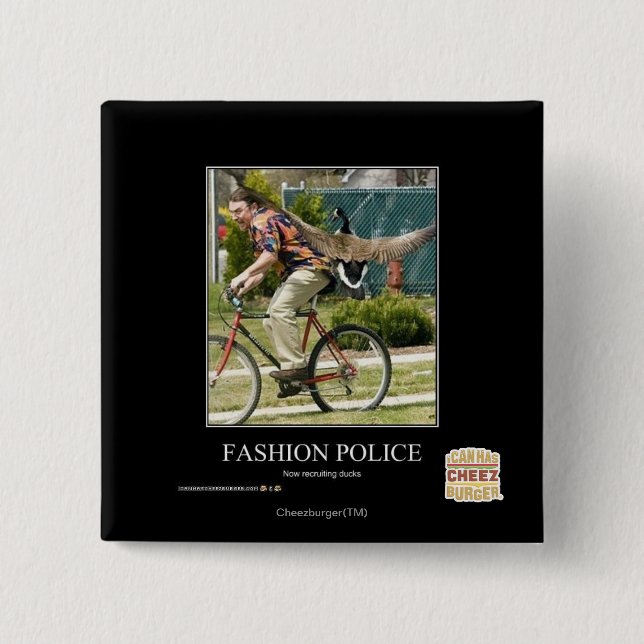 Fashion Police 15 Cm Square Badge (Front)