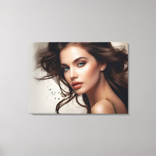 Fashion portrait of woman art canvas print