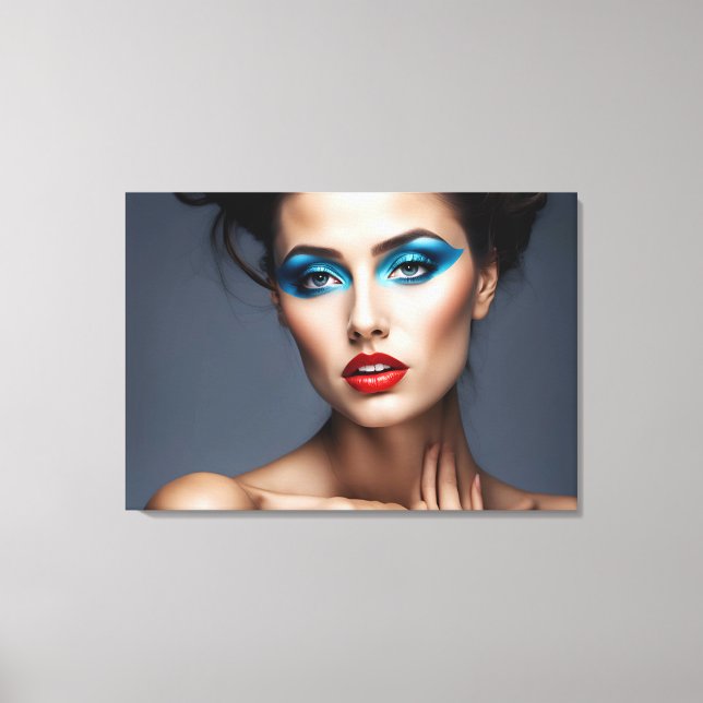 Fashion portrait of woman art canvas print (Front)