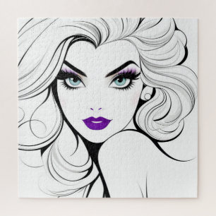 Fashion portrait of woman art jigsaw puzzle