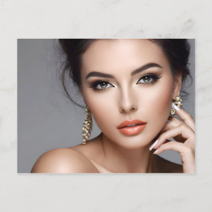 Fashion portrait of woman art postcard