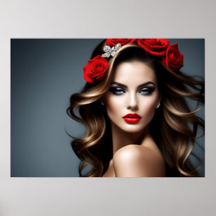 Fashion portrait of woman art poster