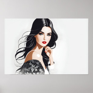 Fashion portrait of woman art poster