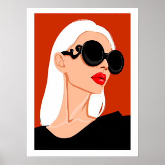 Fashion Poster, Female Art, Flat, Wall Art