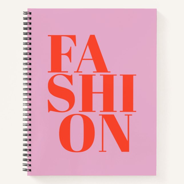 Fashion Print Pink Aesthetic Preppy Modern Decor Notebook (Front)