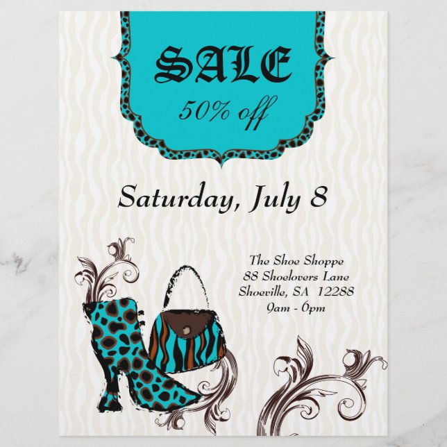 Fashion Purse Boot Zebra Leopard Sale Flyer (Front)