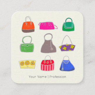 Fashion Purses Stylist Square Business Card