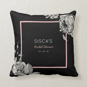Fashion Quotes Coco Chanel - Vintage Black Pink Po Cushion
