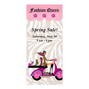 Fashion Rack Card Scooter Woman Shoes Zebra 2