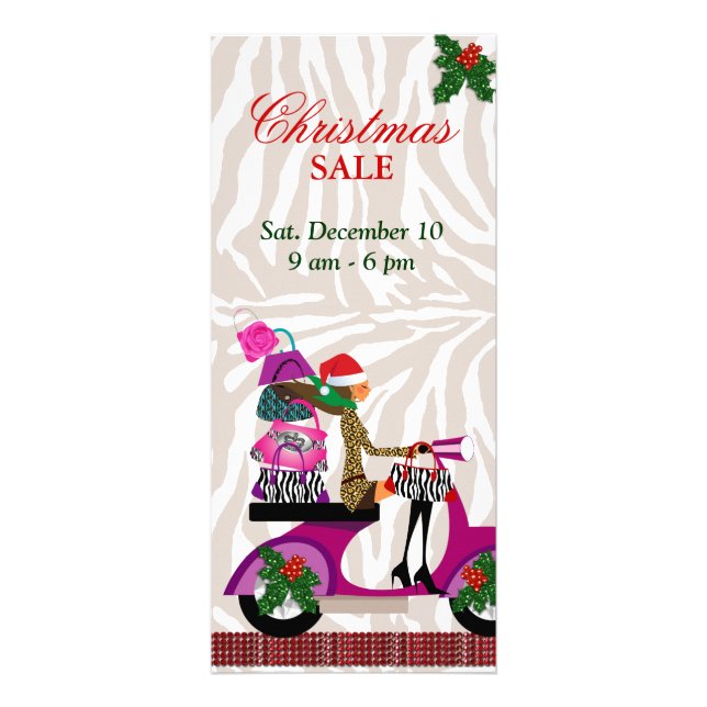 Fashion Rack Card Scooter Woman Xmas Purse (Front)