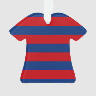 Fashion Red and Blue Horizontal Stripes Ornament