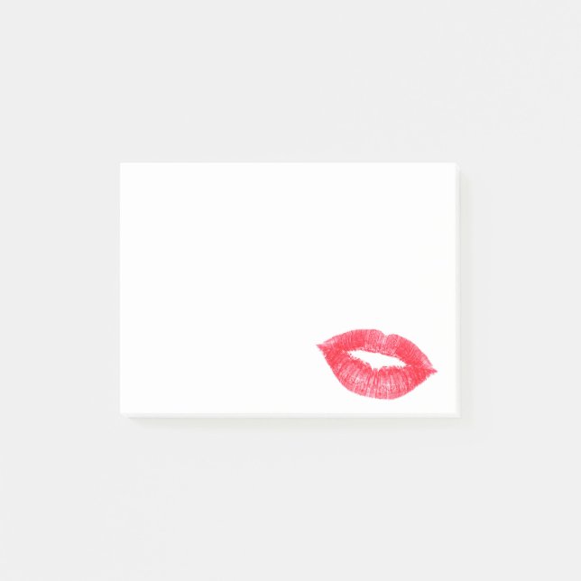 Fashion Red Lipstick Lips Kiss Kissy Lipgloss Love Post-it Notes (Front)