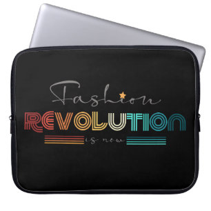Fashion Revolution Retro Typographic Laptop Sleeve