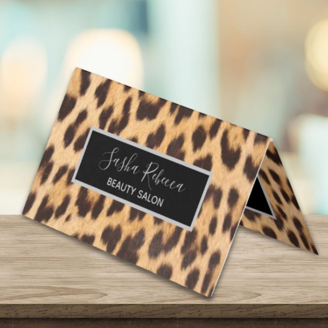 fashion salon beauty SPA stylist leopard print Business Card (fashion salon beauty SPA stylist leopard print Business Card)