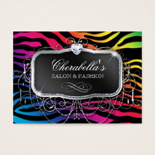 Fashion Salon Modern Zebra Glitter Rainbow