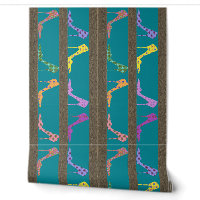 Fashion Shoe Shelves Wallpaper Border LW Blue