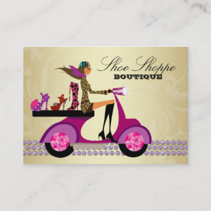 Fashion Shoes Jewellery Purple Gold Business Card