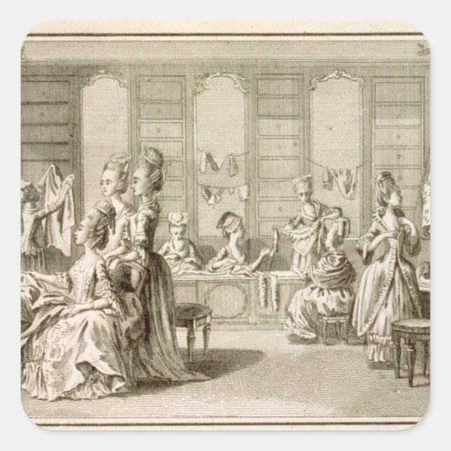 Fashion shop, from the 'Encyclopaedia' by Denis Di Square Sticker (Front)