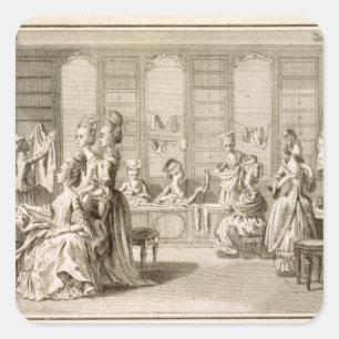 Fashion shop, from the 'Encyclopaedia' by Denis Square Sticker