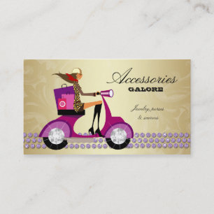 Fashion Shopping Bags Jewellery Purple Gold Reg Business Card