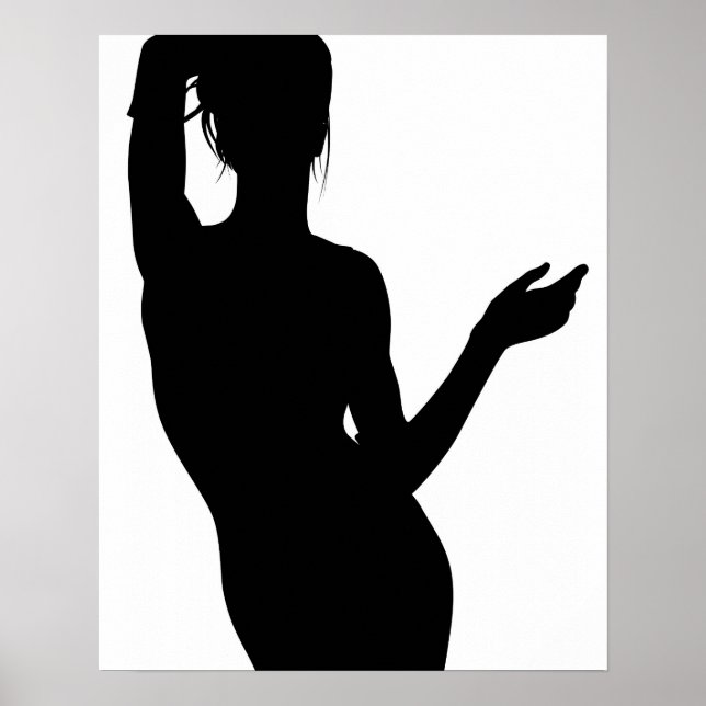Fashion silhouette fashion illustration poster (Front)